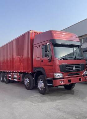 跨境供应9.6米厢式货车全新集装箱载货车前四后八厢式货车