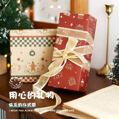 6 Sheets Vintage Kraft Christmas Wrapping Paper Elk Design