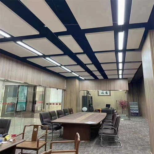 悬浮玻纤吸声体环保级芯材办公写字楼学校走廊消音装饰玻纤板垂片