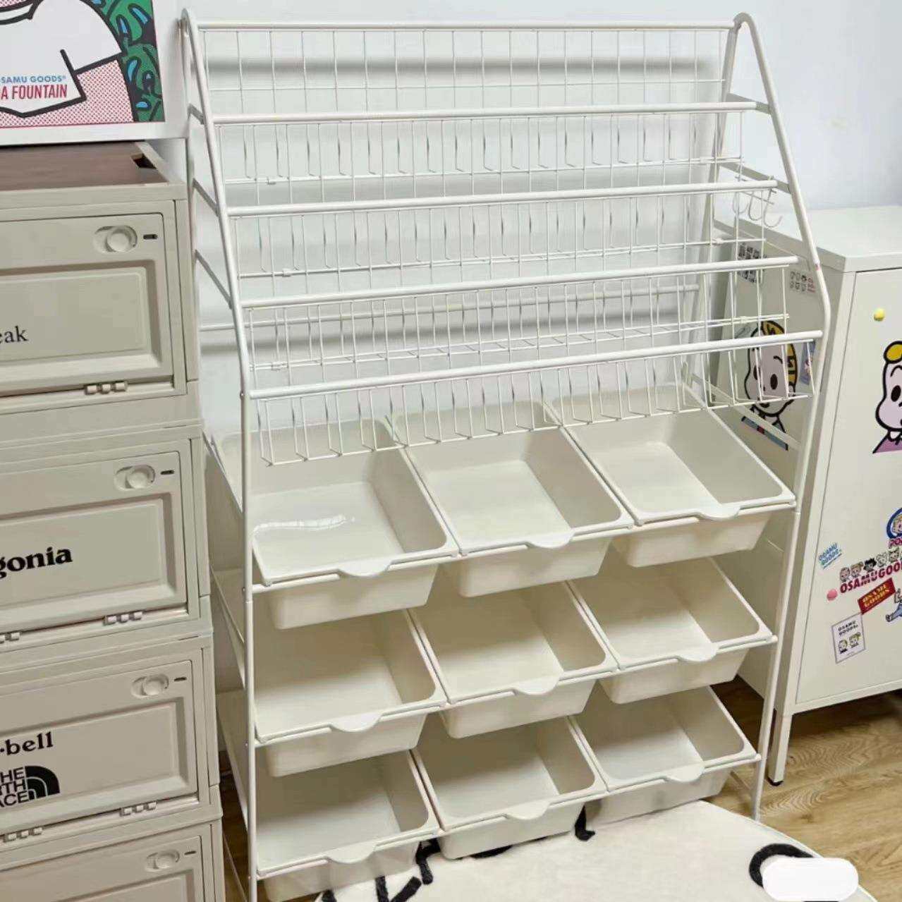 儿童书架绘本架玩具收纳架宝宝书柜家用落地文具整理收纳盒置物架