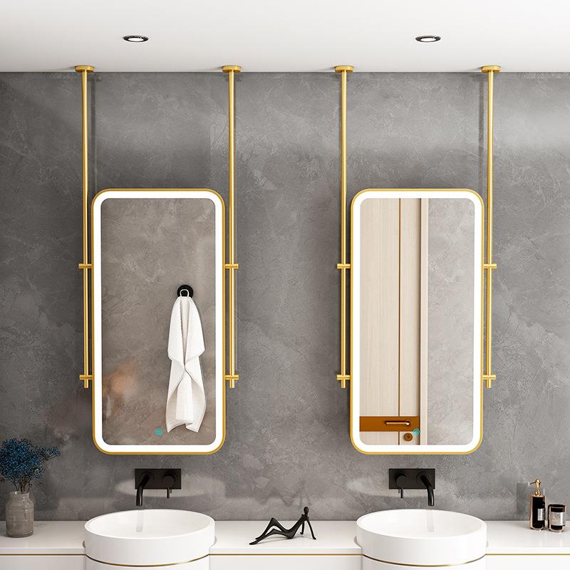 天简创意方形约浴室镜酒店洗手间民宿化花DPU板吊镜悬空镜子智能