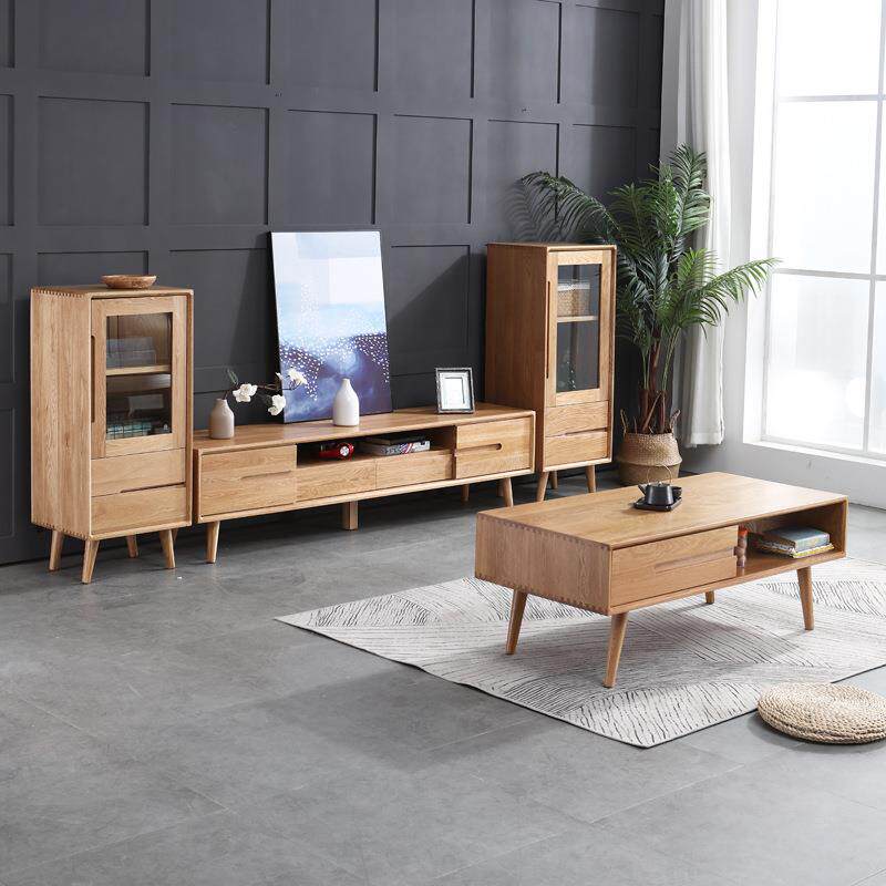 厂家直销现代简约白橡木视听柜诗云系列客厅储物收纳电视柜落地式