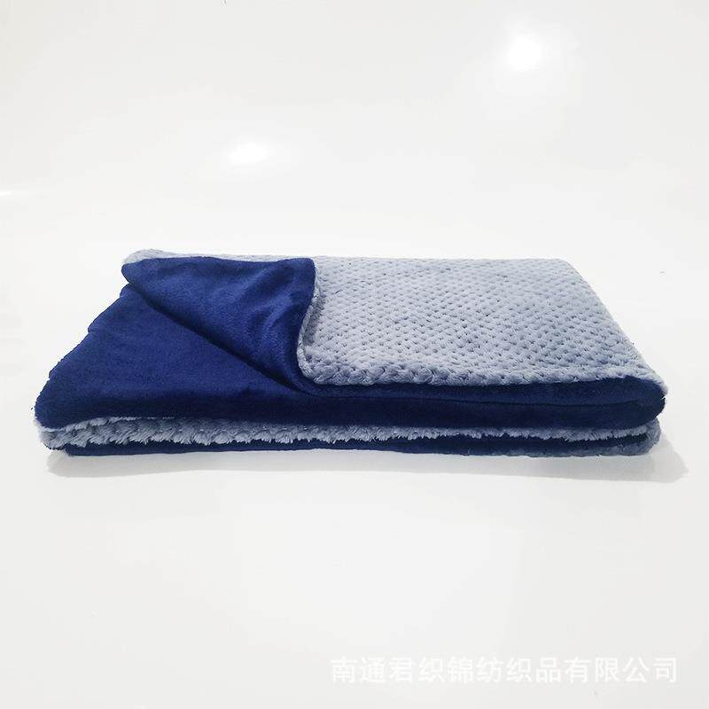 003毯纯色贝绒素法莱贝绒双层加厚毛毯膝盖毯小毯色子礼品宠物毯
