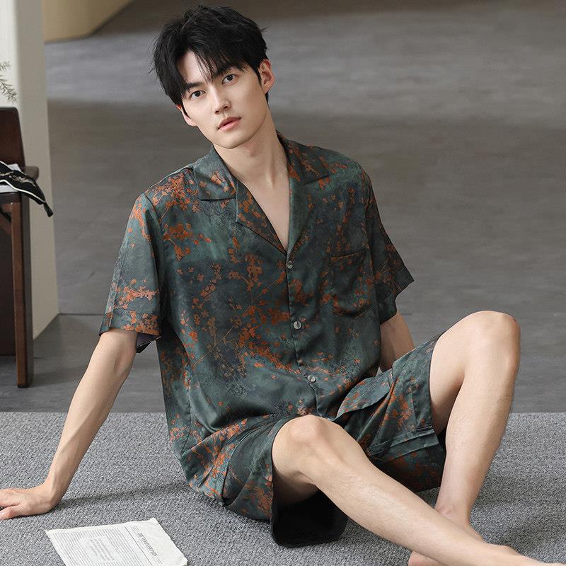 冰丝睡衣 凉感丝绸 男高级感2025新款高端男士夏可外穿男款夏季