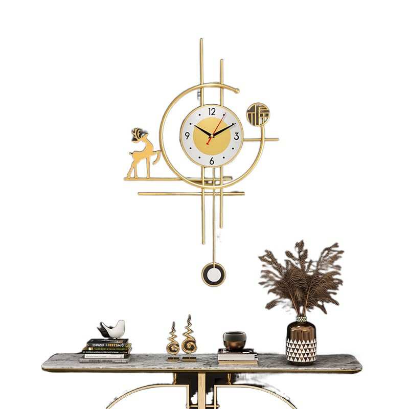 lzF2024创意客厅艺术时尚挂墙北欧轻奢钟表简约现代静音时钟铁艺