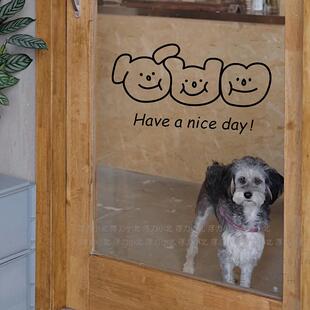 卡通笑脸ins玻璃橱窗装 店贴纸奶茶店儿童卧室厨房浴室防撞 饰童装