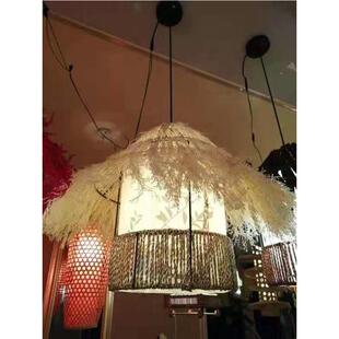 竹灯民宿客栈简约风格 创意复古竹木藤吊灯常州古镇义乌浙江深圳