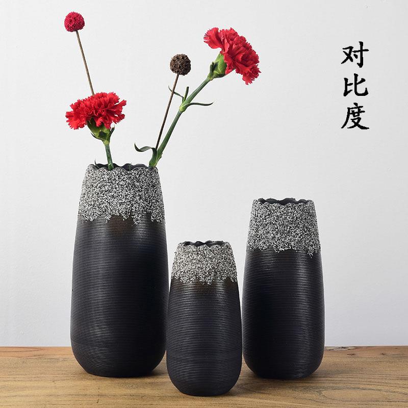 现代简约插花花瓶手工家居摆件陶瓷花插居家饰品创意工艺客厅摆件