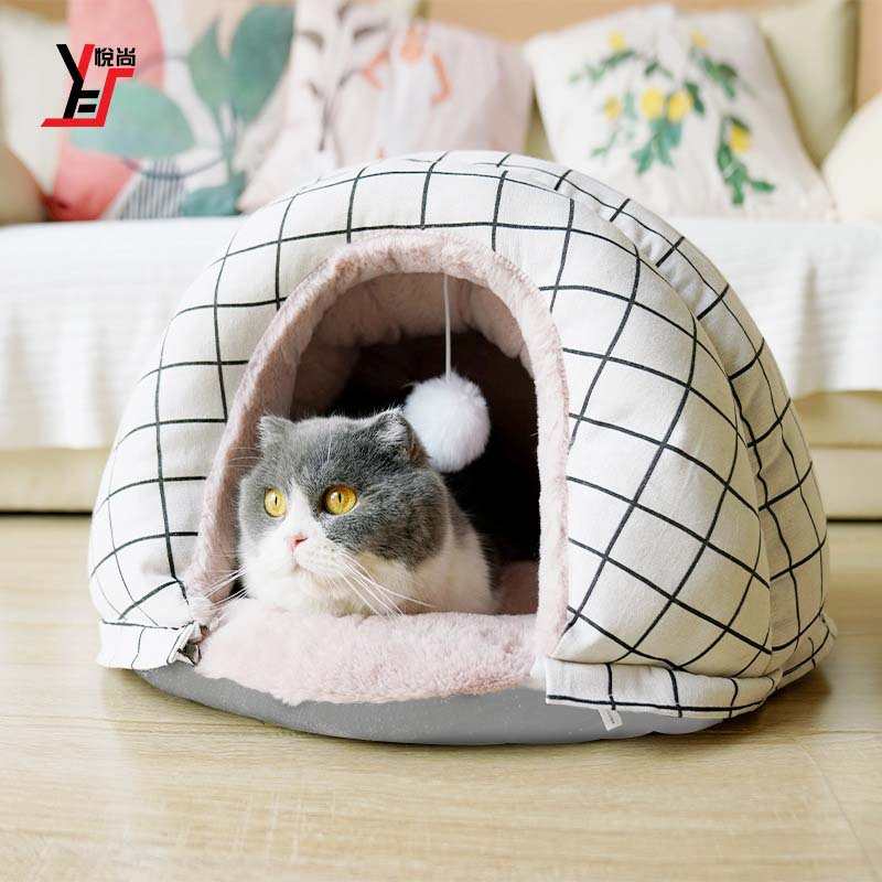 厚猫猫可窝窝冬季窝保暖加可窝太空舱绒贝壳兔子拆封代发猫咪超闭