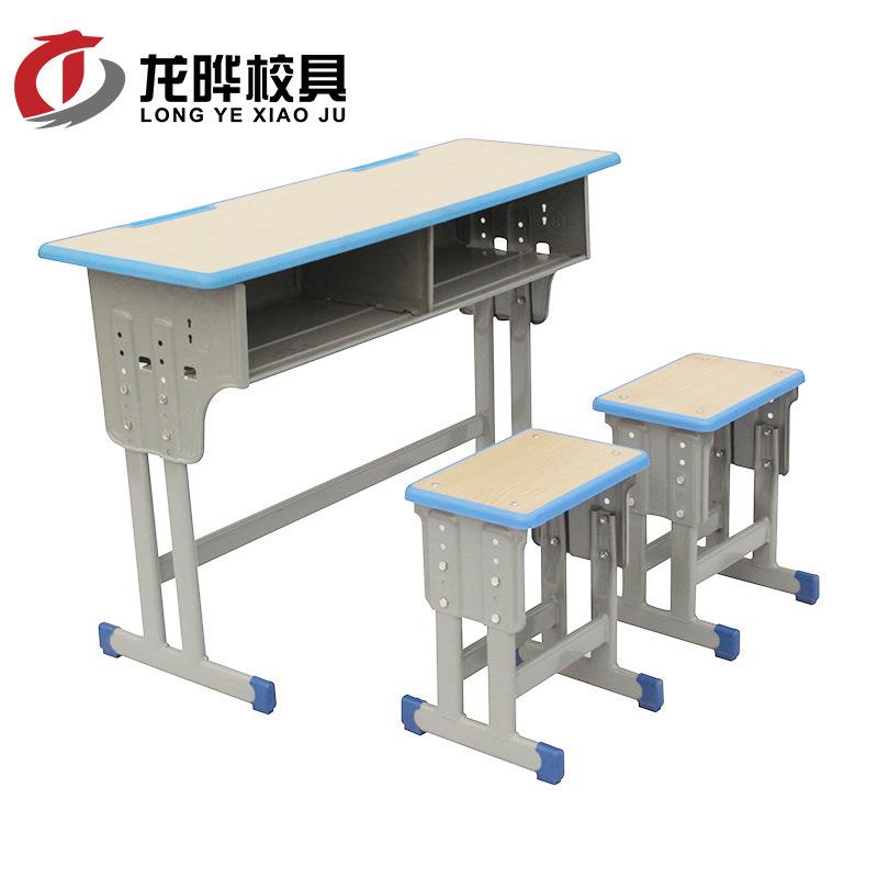 学生课桌椅升降桌双人双柱辅导班课桌学习桌培训课桌椅书桌