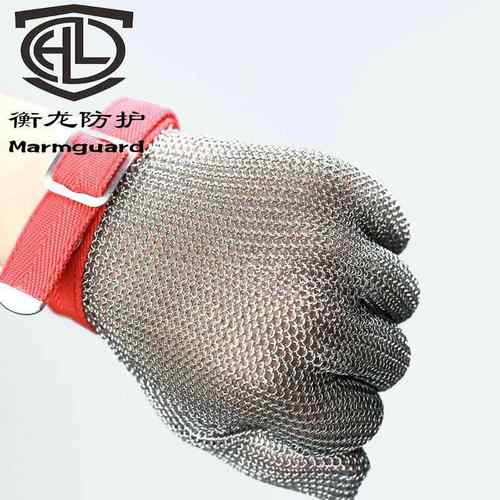 不锈钢环防割屠宰手套屠宰场食品钢环藏青色金属分割手套