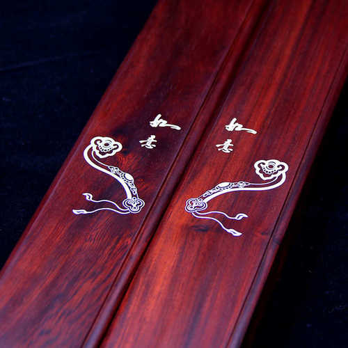 非洲紫檀镶银龙凤镇尺书法镇纸文房四宝高端创意文创商务礼品批发