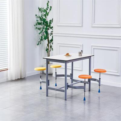 工程料不塑锈钢凳面家用堂圆凳餐桌子面板食凳餐GME厅快餐桌椅凳