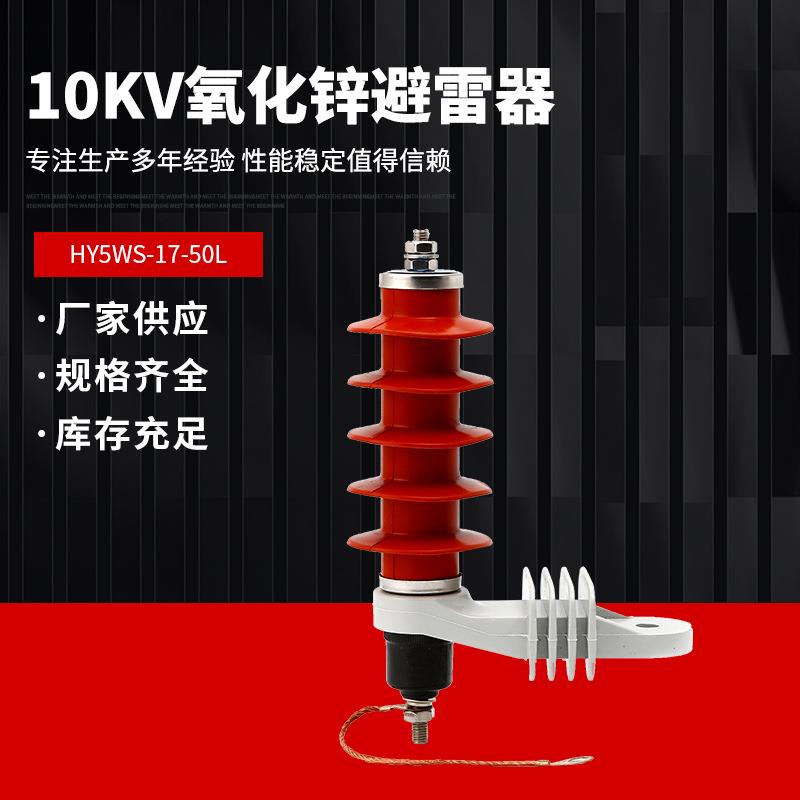 HY5WS-17/50L氧化锌避雷器带脱离器安装支架10kv高压复合避雷器