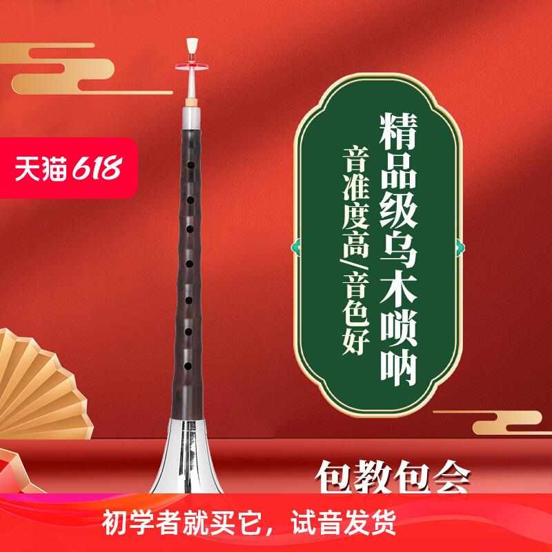 精品乌木全套唢呐乐器初学者D调演奏锁呐儿童大小号喇叭哨片包邮