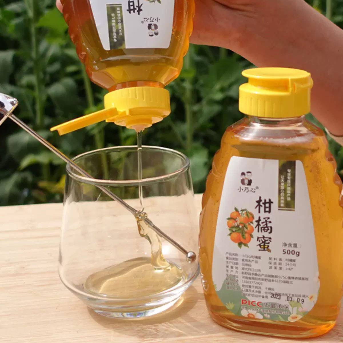 蜂蜜纯正天然无添加农家自产自销挤压瓶可携式瓶小乃心蜂蜜500g*2