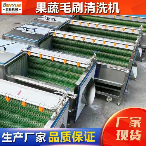 全自动马蹄清洗机不锈钢毛辊清洗机根茎类果蔬清洗土豆清洗去皮机