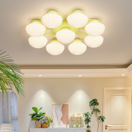 法式田园客厅吸顶灯简约现代奶油风花朵创意个性大厅卧室餐厅灯具