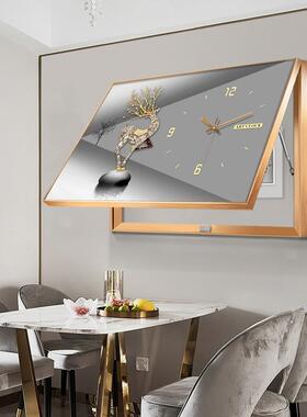 现代轻奢WIQ电表箱箱装饰画钟表挂钟客厅遮餐厅配电电盒挡闸挂画