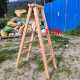 卯榫 双梯 梯家用加粗实 木梯 木制人字梯结构子侧可折叠木梯加厚