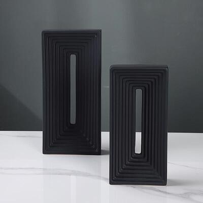 现北欧纯色拱门陶瓷摆极简代轻奢几何条CIZ纹楼软装件售部饰品工