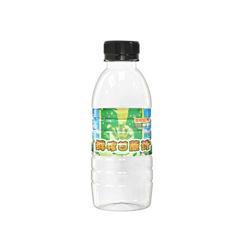 现货300ML一次性甘蔗瓶 塑料分装打包瓶 透明PET塑料甘蔗汁瓶