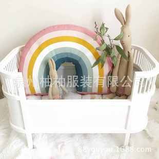 现货甜美单品抱枕超柔软彩虹抱枕靠枕宝宝玩具家居装 ins新款 饰