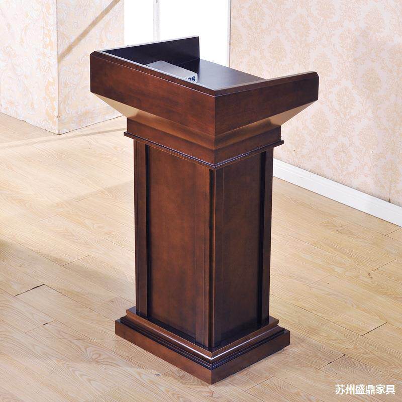 实木油漆演讲台迎宾台会议室领导多媒体学校发言台接待台主持桌子