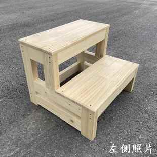 实木家用梯2步楼梯阳台阶梯子踏步登高窗台阶脚踏3小双层活动梯凳
