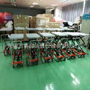 手动升降平台车手推升降平台移动液压平台车脚踩平台车