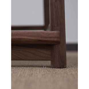 茶中式 简约实木圈椅官帽椅黑打胡桃木人太师椅禅ASH椅仿古坐椅泡