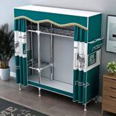 简易衣柜钢管布衣加固卧室组装 家房QVC用衣橱柜出租挂衣加收纳架