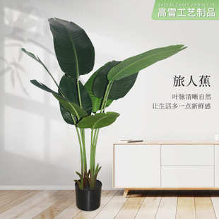 8叶仿真旅人蕉仿真绿植盆栽室内大型仿生客厅摆件假花摆设批发
