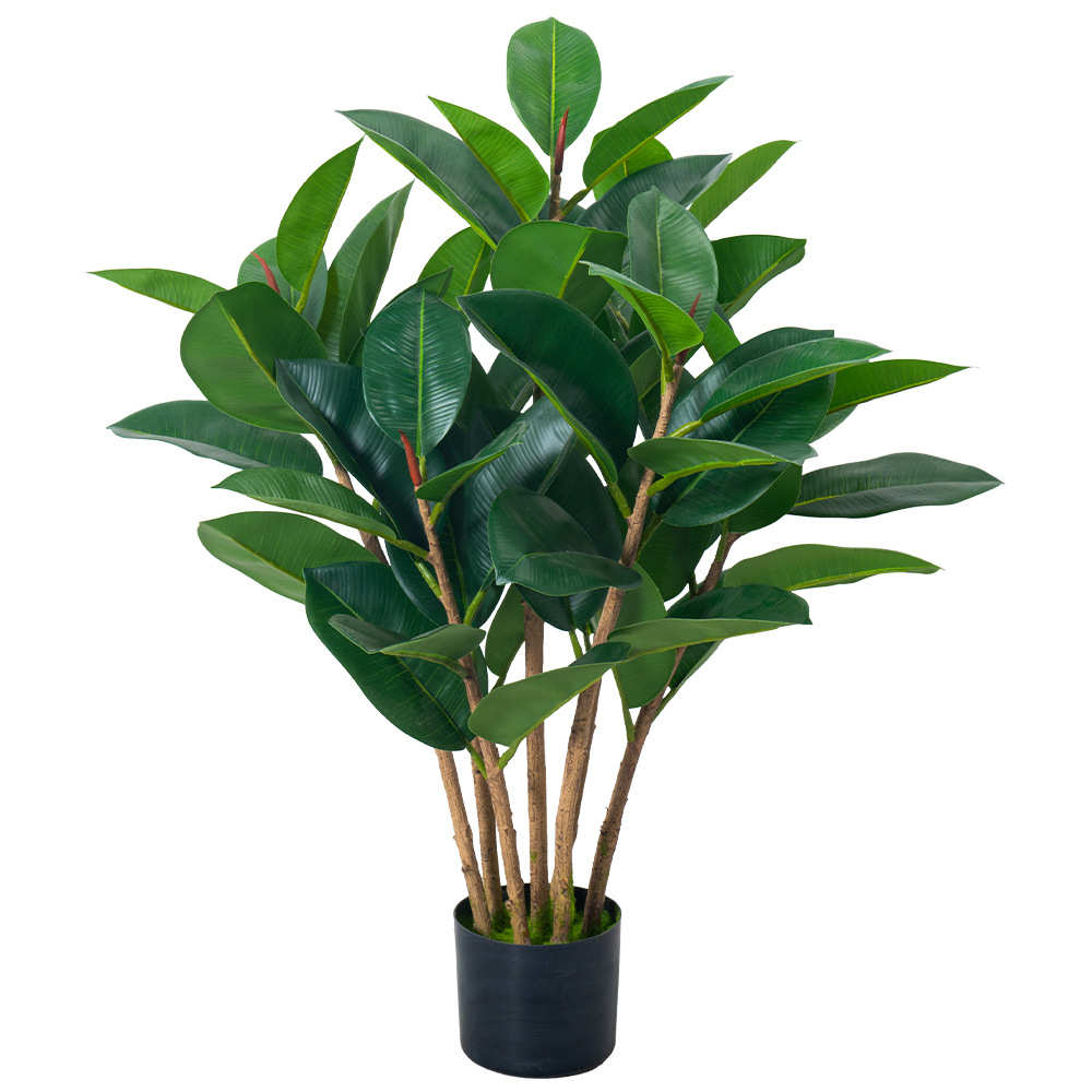 直供盆栽装饰绿家居落地仿真植北欧室内橡皮树植物厂家客厅橡胶树图片
