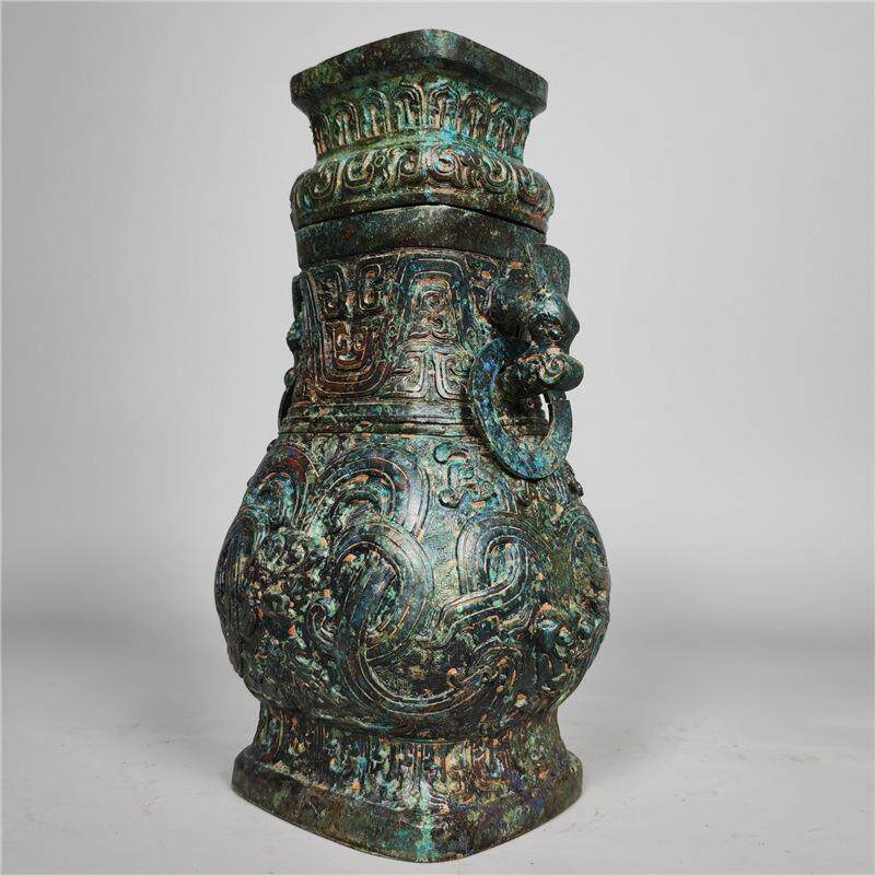 铜祥德青铜器 西周颂壶古代盛酒器古摆件做旧 台北故宫博物院藏