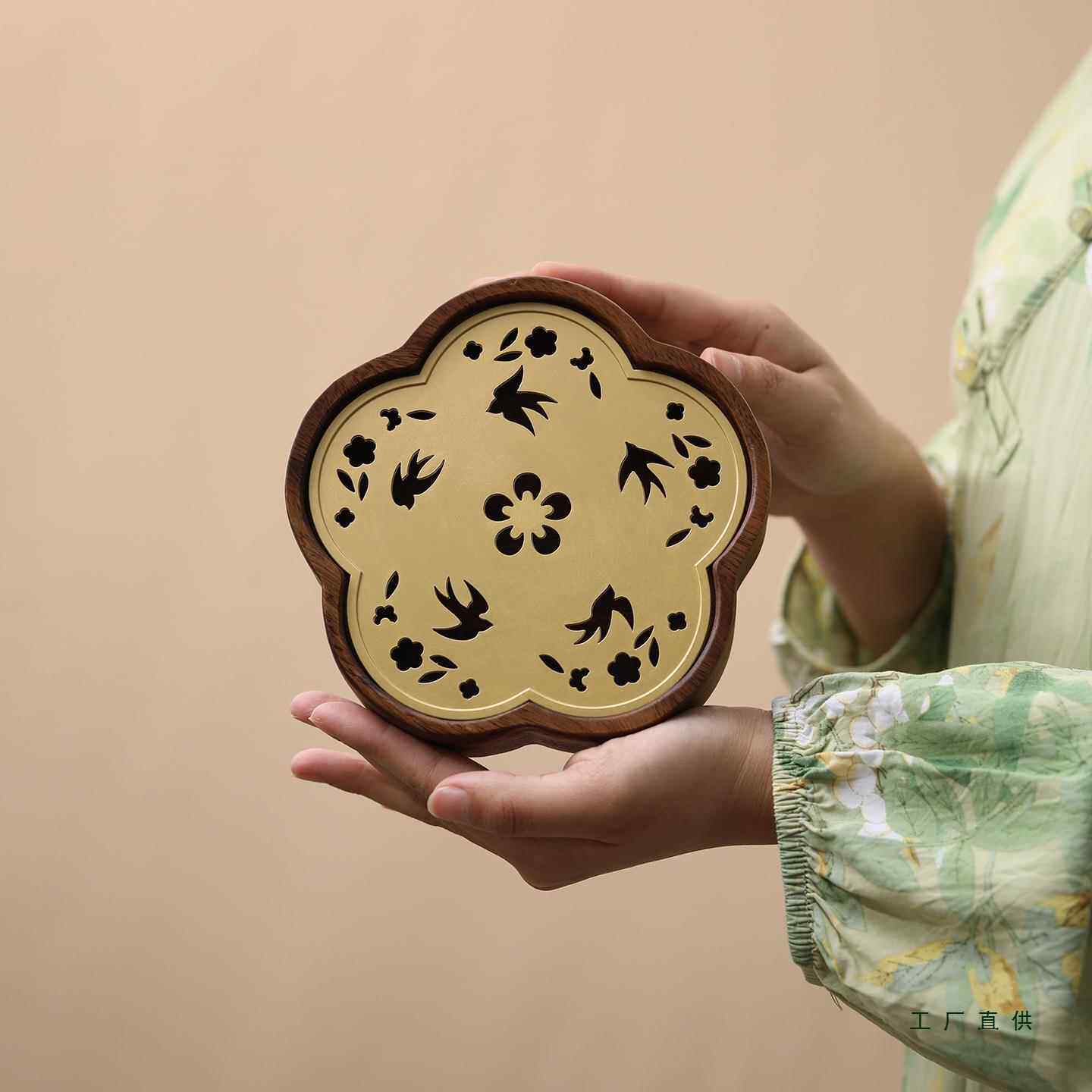 胡桃木壶承盘紫砂壶茶托盘干泡台高端精致底座小型茶杯垫