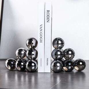 简约现代几何水晶书档摆件软装 饰品家居书房台面书靠样板房间书立