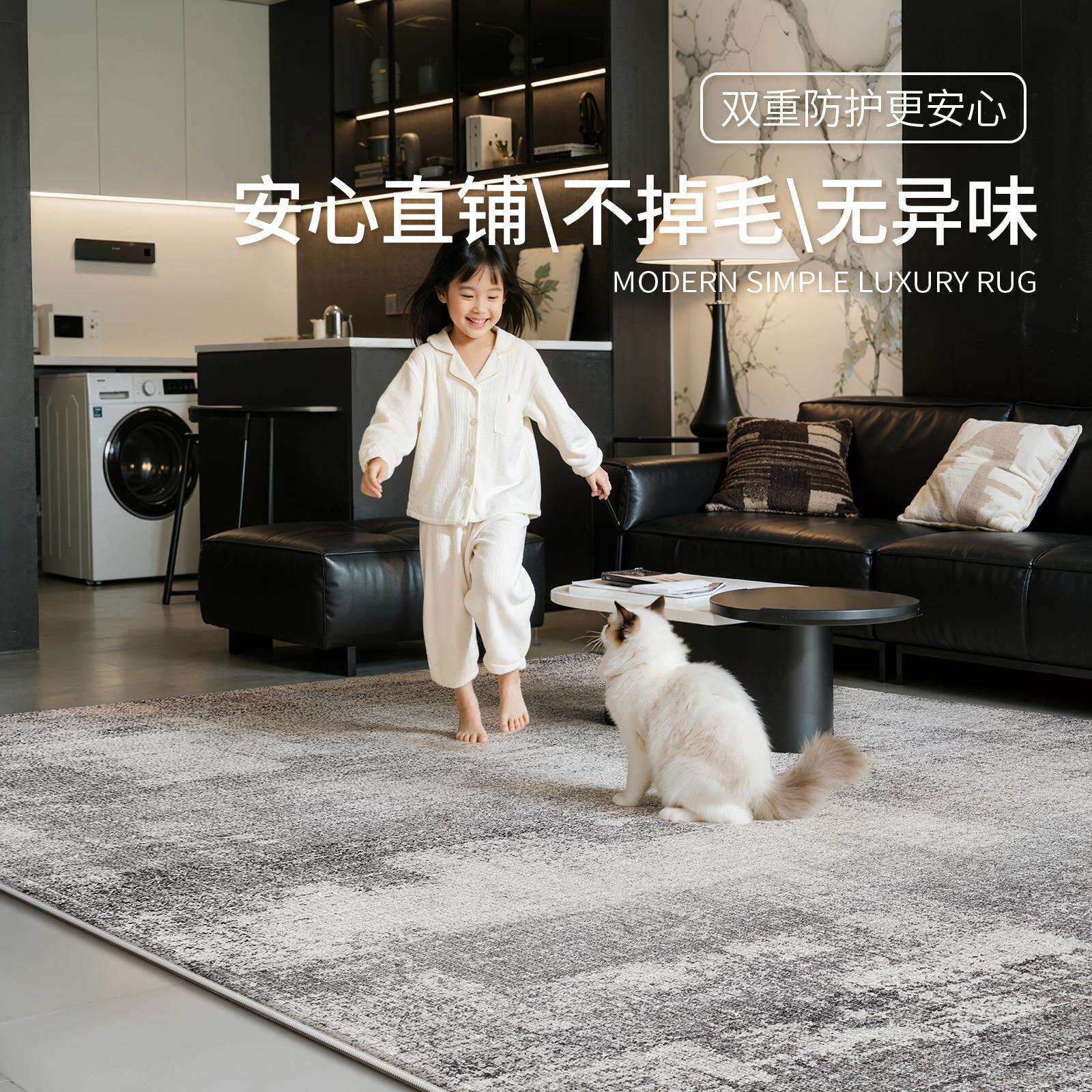 地毯客厅意式轻奢防水易打理茶几地垫大面积全铺现代家用地毯卧室