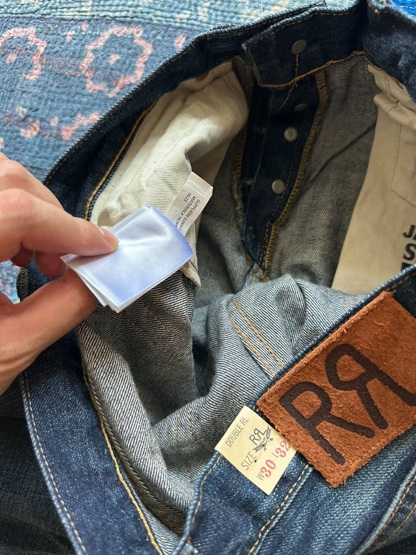 RRL Slim Fit Washed Distressed Jeans — back