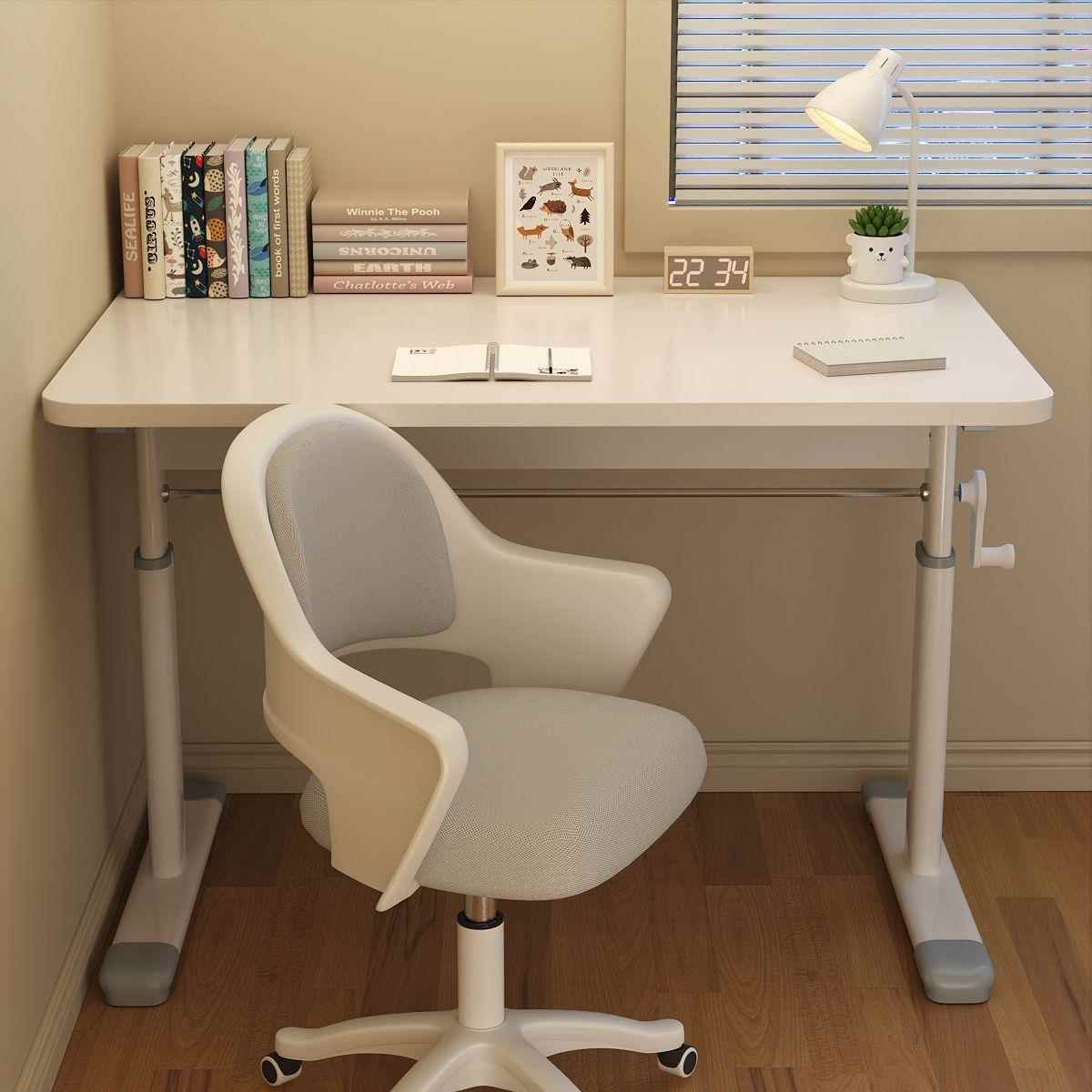 手摇升降儿童学习桌简易书桌小学生课桌椅套装家用桌子作业写字桌