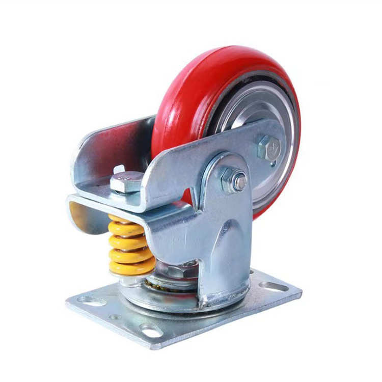 寸4 轮轮子万向 寸5弹簧减震坑洼轮防震寸路面轮减震寸万向86减震