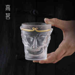 专用小悟空喝茶黑国风茶杯杯子主人水杯杯高档玻璃个人创杯神话文
