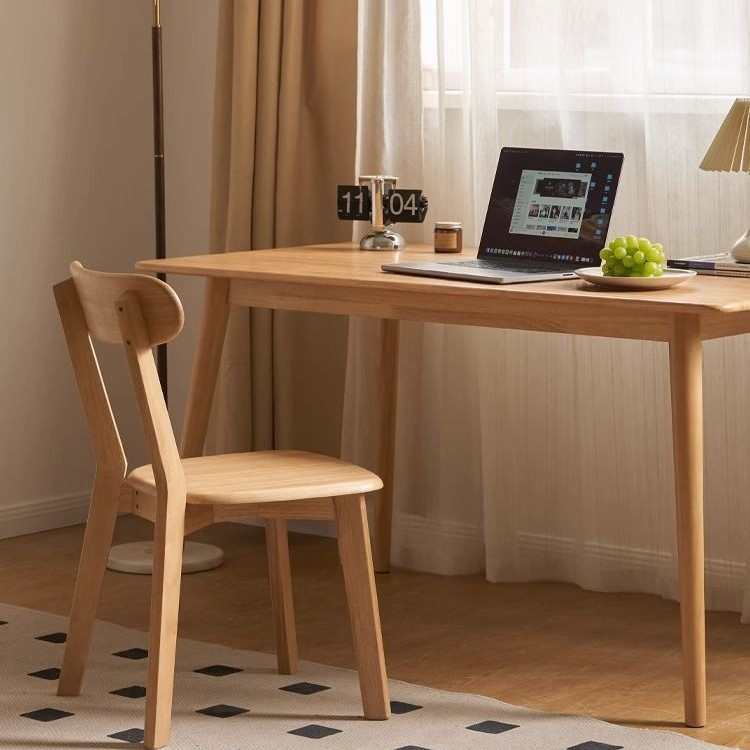 实木椅子家用餐桌椅北欧简约书房咖啡厅中古椅子纯实木路易斯椅子