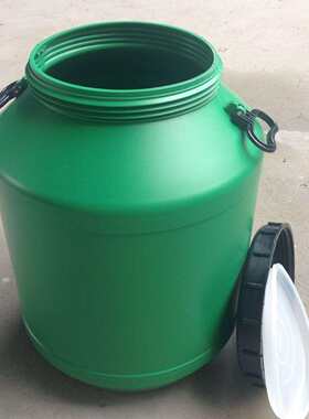 50L开口桶绿色桶螺纹桶50KG塑料化工桶圆桶水桶耐酸碱桶