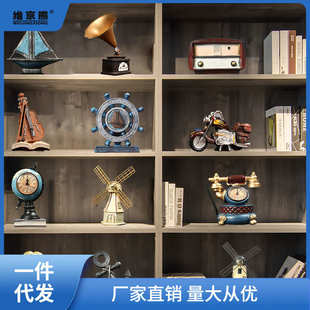 复古摆件留声机创意家居客厅办公室小摆设北欧书柜酒柜装 欧式 链衡