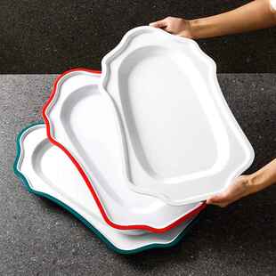 托密餐具烤乳猪专用盘胺商用仿瓷盘GOX菜配盘餐盘异形创意摆盘耐