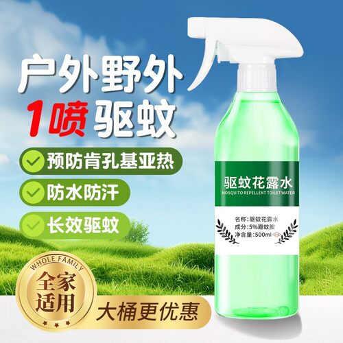大瓶驱蚊花露水防蚊喷雾艾草蛇胆薄荷清凉驱蚊液避蚊胺防蚊水大桶