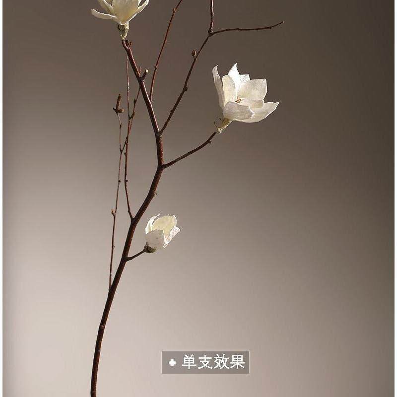 客厅落地天然玉兰干枝干花花束干支干树枝树装饰玉兰花仿真花卧室