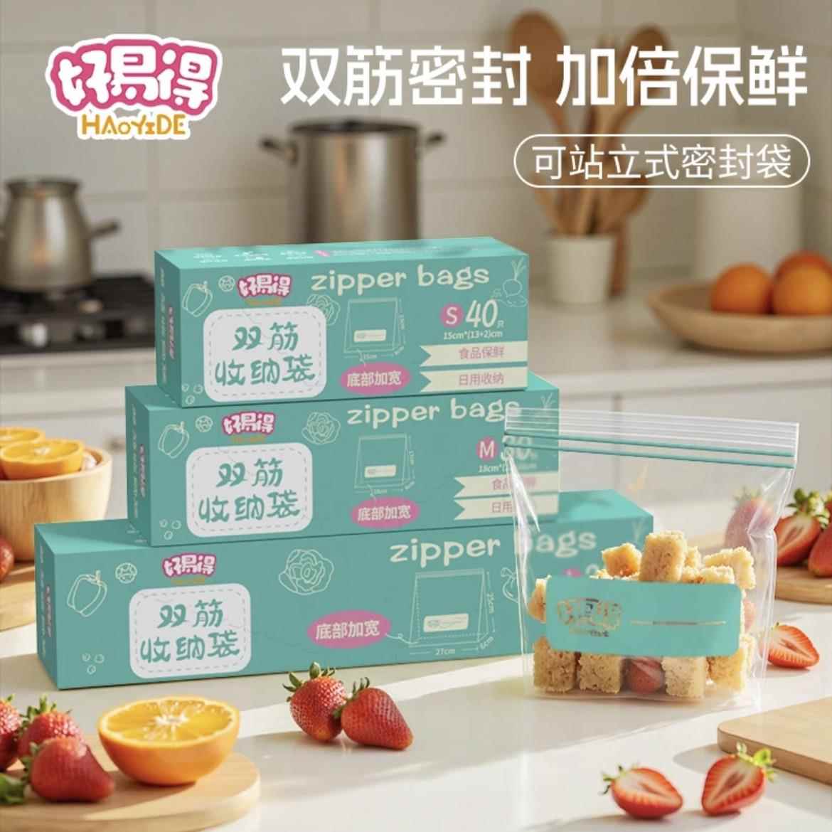 【好易得】多功能保鲜袋冰箱家用加厚密封袋收纳袋储物自封分装袋