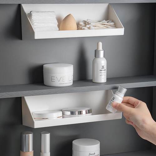No-drill mirror cabinet slanted storage box lipstick vanity